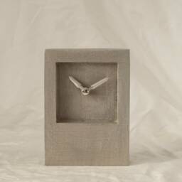 Minimalist Concrete Desk Clock, Geometric Modern Table Clock With Silent Mechanism - thumbnail 4