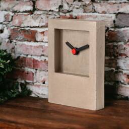Minimalist Concrete Desk Clock, Geometric Modern Table Clock With Silent Mechanism - thumbnail 3
