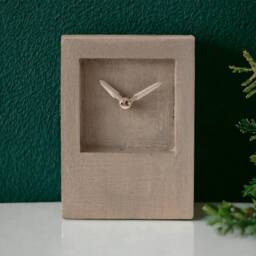 Minimalist Concrete Desk Clock, Geometric Modern Table Clock With Silent Mechanism - thumbnail 2