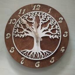 Wall Clock Family Tree, Non-Ticking, Wooden Large 11-16Inch, Art Wood Decor, Wedding Gift Tree Of Life - thumbnail 3