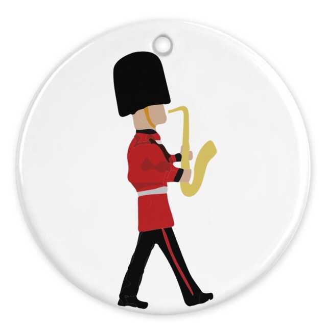 Changing Of The Guard Saxophone Ceramic Christmas Ornament Hand-Printed London Souvenir - image 1