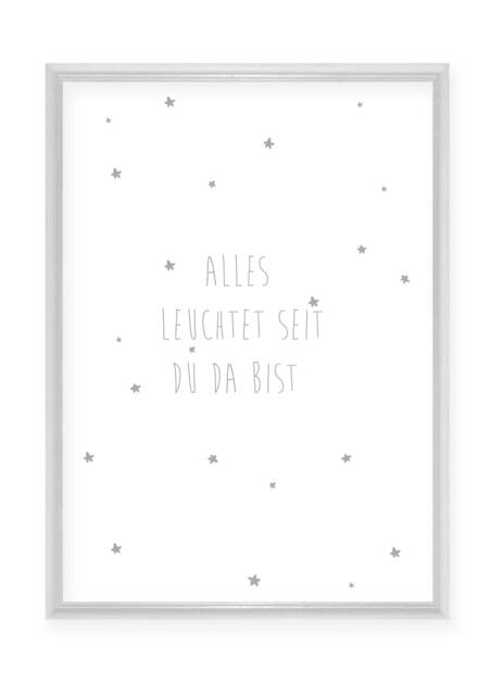 "Nursery Picture, Baptism, Gift, Star Poster, Nursery Print, Gift Birth""Everything Lights Up Since You're There" - image 1