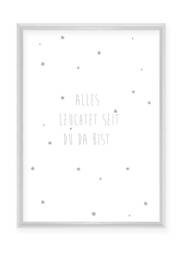 "Nursery Picture, Baptism, Gift, Star Poster, Nursery Print, Gift Birth""Everything Lights Up Since You're There" - thumbnail 1