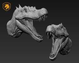Spinosaurus Dinosaur Head Wall Art Mount - 3D Printed Prehistoric Bust - thumbnail 1