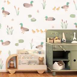 Duck Wall Decals - Removable, Reusable Stickers Nursery Decor, Kids Room Watercolor Animal Art