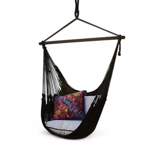 Black Sitting Hammock Made With Thick Cotton/Nylon Thread Customs Taxes Included - image 1
