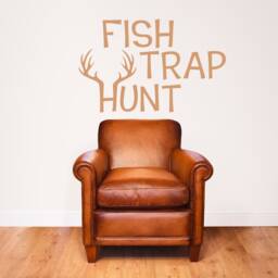 Hunting Signs, Fishing Sticker, Hunter Wall Art, Deer Antler Decal, Rustic Cabin Decor - thumbnail 2