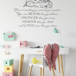 Winnie The Pooh Quote Wall Decal Braver Than You Believe Vinyl Lettering Q292 - thumbnail 3