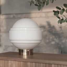 Art Deco Table Lamp, Bedside Milk Glass Desk Bedroom Livingroom Wedding Gift