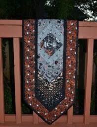 Skull Table Runner, Quilt, Halloween Skeleton Pumpkin Spider Wall Hanging, Bats, Witch, Cats - thumbnail 3