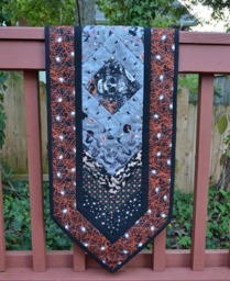 Skull Table Runner, Quilt, Halloween Skeleton Pumpkin Spider Wall Hanging, Bats, Witch, Cats - thumbnail 1