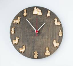 Llama Clock, Cactus Art Decor, Funny Kid Gift