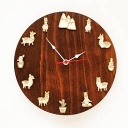 Llama Clock, Cactus Art Decor, Funny Kid Gift - thumbnail 3