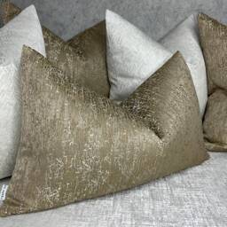 Luxury Gold Cushion Cover Elegant 12x20 Designer Throw Pillow Cover For Sofa, Bed, Home Decor - Blake Collection - thumbnail 3
