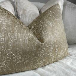 Luxury Gold Cushion Cover Elegant 12x20 Designer Throw Pillow Cover For Sofa, Bed, Home Decor - Blake Collection - thumbnail 2
