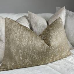 Luxury Gold Cushion Cover Elegant 12x20 Designer Throw Pillow Cover For Sofa, Bed, Home Decor - Blake Collection - thumbnail 1