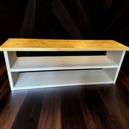 Solid Wooden Rustic Shoe Rack Farmhouse Style Storage Handmade Bench Utility Room Hallway Entrance Porch 30cm Deep - thumbnail 2