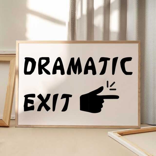 Dramatic Exit Art Canvas Poster, Trendy Wall Art, Apartment Aesthetic Decor, Retro Home Printed Gift - image 1