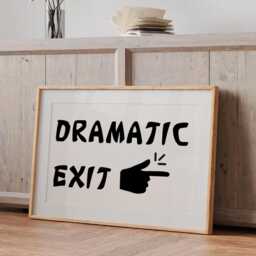 Dramatic Exit Art Canvas Poster, Trendy Wall Art, Apartment Aesthetic Decor, Retro Home Printed Gift - thumbnail 3