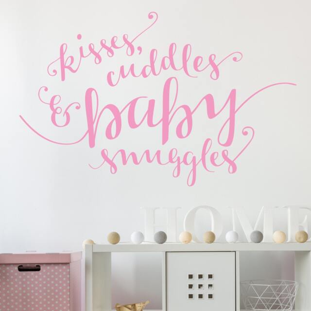 Wall Sticker Kisses & Cuddles - Decals Tattoo Art Quote Home Decor Baby - image 1