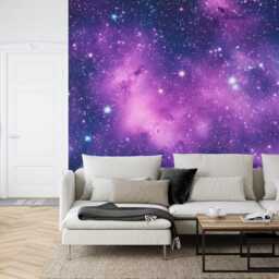 Galaxy Stars Wall Mural - Violet Azure Space Wallpaper Peel & Stick - thumbnail 2