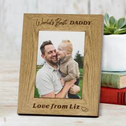 "Personalised Photo Frame Custom Gifts For Dad Daddy Fathers Day Gifts Laser Engraved 7""x5" - thumbnail 1