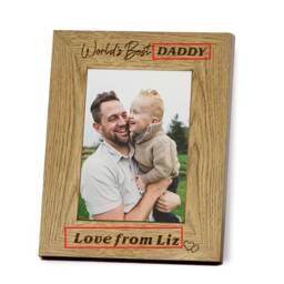 "Personalised Photo Frame Custom Gifts For Dad Daddy Fathers Day Gifts Laser Engraved 7""x5" - thumbnail 3