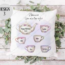 Teapot Cushion, Teacups Bestie Gift, Gift For Mum, Nan, Friend, Her, Birthday Best Friend - thumbnail 3