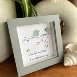 Couple Seaglass Art, Birds Sea Glass Art. The Million Little Things, Anniversary Present, Gift, Coastal Wedding Gift - thumbnail 3