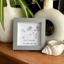 Couple Seaglass Art, Birds Sea Glass Art. The Million Little Things, Anniversary Present, Gift, Coastal Wedding Gift - thumbnail 2