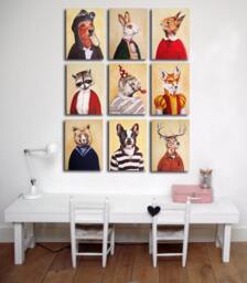 Anilmal Painting Drawing Illustration Animal Portrait Mixed Media Digital Print Physics Giraffe - thumbnail 3