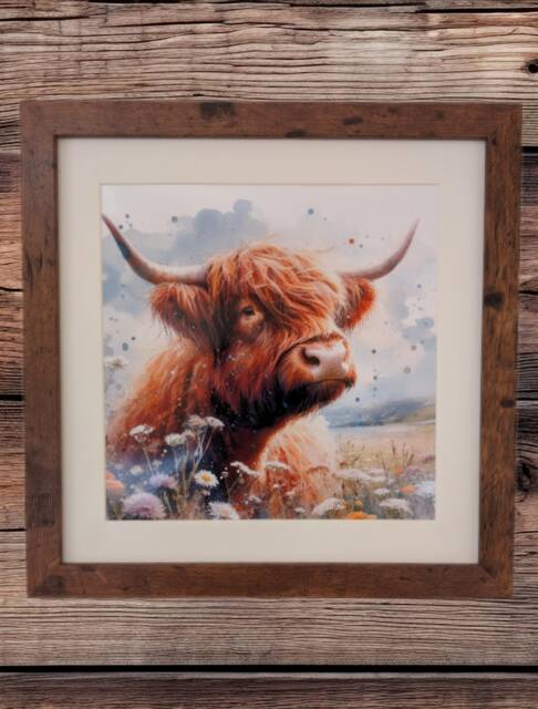 Highland Cow Framed Print, Wall Art, Room Decor - Big Angus Scottish Highlands - image 1