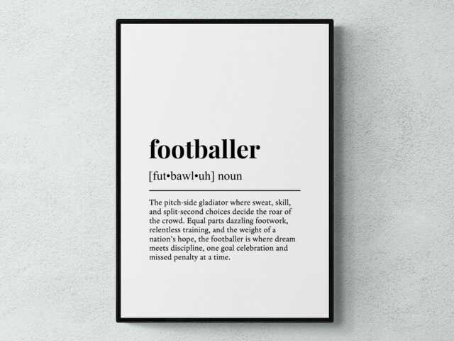 Footballer Funny Definition Sport Gift Wall Art Print - image 1