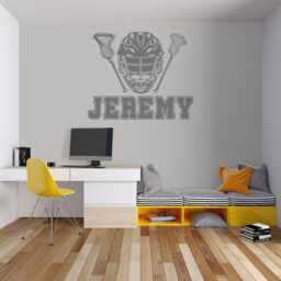 Custom Name Lacrosse Wall Decal Sticks & Helmet Decor 1034 - thumbnail 3