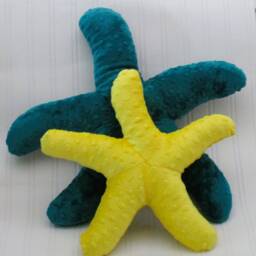 Minky Dot Starfish Pillow Mallard Green Nautical Decor - 17 Inch - thumbnail 2