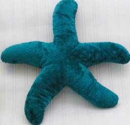 Minky Dot Starfish Pillow Mallard Green Nautical Decor - 17 Inch - thumbnail 1