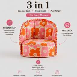 Montessori Toddler Booster Seat - Wipeable Child Dining Chair - thumbnail 3
