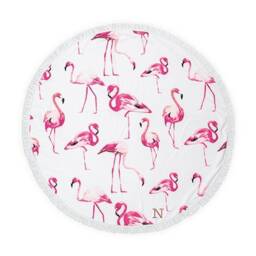 Personalized Beach Towel - Circular Flamingo Print Tropical Best Friends Customized Gift Vacation Memento For Her - thumbnail 3