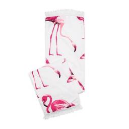 Personalized Beach Towel - Circular Flamingo Print Tropical Best Friends Customized Gift Vacation Memento For Her - thumbnail 2