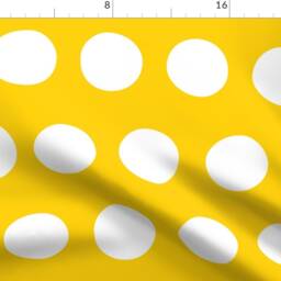 Polka Dots Curtain Panel - Large Circles Yellow & White Geometric Custom Jumbo Sunshine By Nadiahassan - thumbnail 4