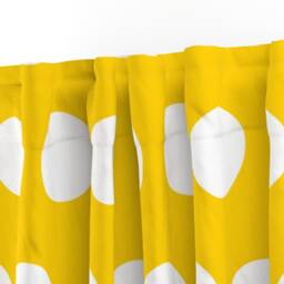 Polka Dots Curtain Panel - Large Circles Yellow & White Geometric Custom Jumbo Sunshine By Nadiahassan - thumbnail 3