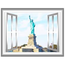 statue Of Liberty 3D Window Frame New York Wall Mural - Vwaq Gj94 - thumbnail 2