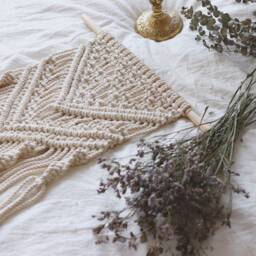 Modern Macrame Wall Hanging, Decor, Tapestries, Beautifully Handmade Decor - thumbnail 4
