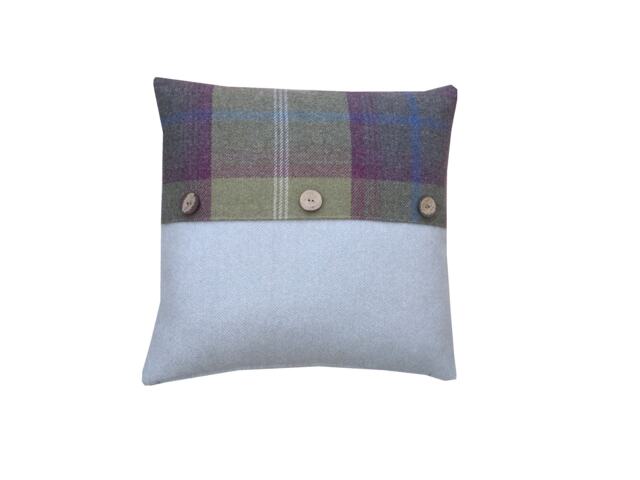 Tartan Plaid Tweed Pillow Cover Balmoral Pistachio Heather, 24 - image 1