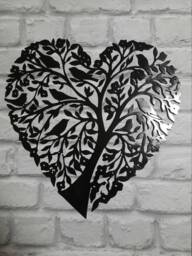 Heart Tree Of Life Metal Wall Art Modern Steel Decor