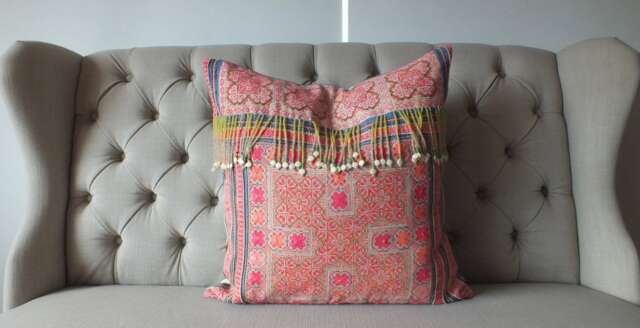 Hmong Textiles Vintage Fabric Handwoven Fabrics Scatter Decorative Cushions & Pillows Old Recycled Fabric - image 1