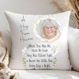 Personalised Memorial Photo Pillow Hug From Heaven Keepsake Cushion