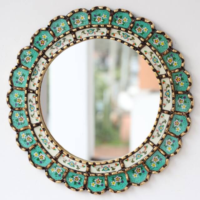 "Peruvian Mirrors ""Harmonious Turquoise 40cm" - image 1