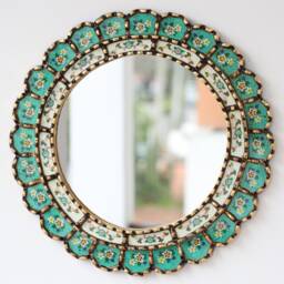 "Peruvian Mirrors ""Harmonious Turquoise 40cm" - thumbnail 1