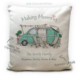 Personalised Camper Van Transporter Camping Mobile Home Cushion Cover - T4 T5 T6 Making Memories Decor 40cm 16 Inches